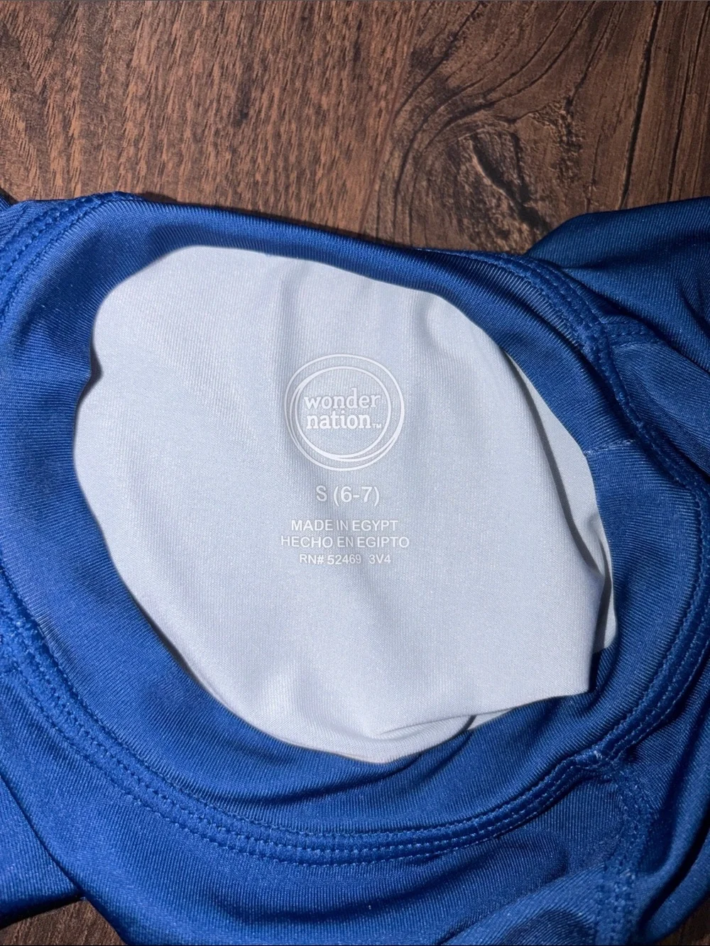 wonder nation Royal Blue Long-Sleeve Rash Guard with Lime Palm Print